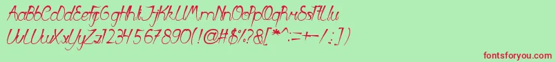 FirstLove Font – Red Fonts on Green Background