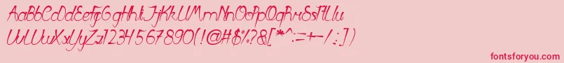 FirstLove-Schriftart – Rote Schriften auf rosa Hintergrund