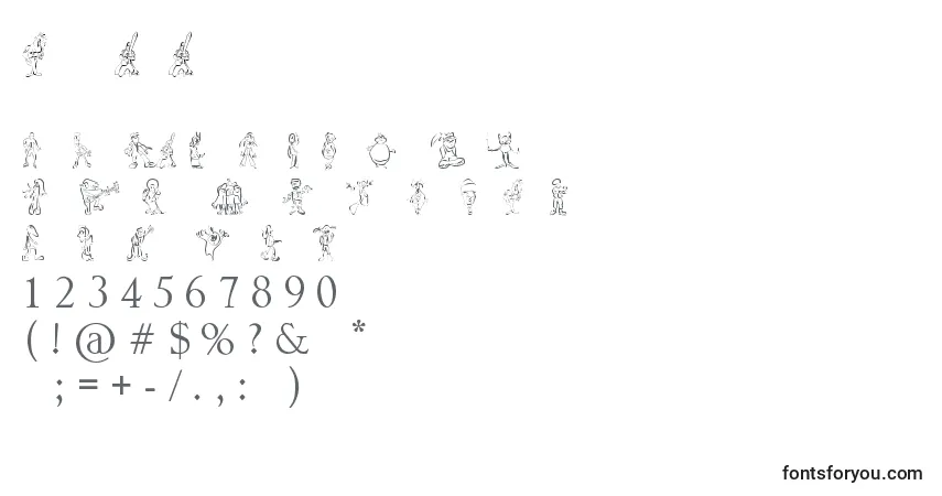 A fonte Sketchcore – alfabeto, números, caracteres especiais