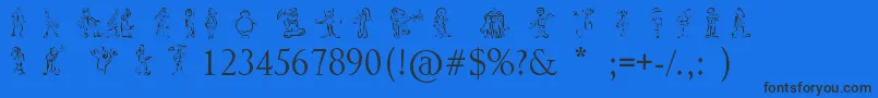 Weitere Informationen zur Sketchcore-Schriftart Sketchcore-Schriftart – Schwarze Schriften auf blauem Hintergrund