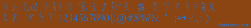 Sketchcore Font – Blue Fonts on Brown Background