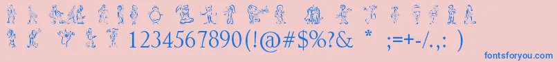 Sketchcore Font – Blue Fonts on Pink Background