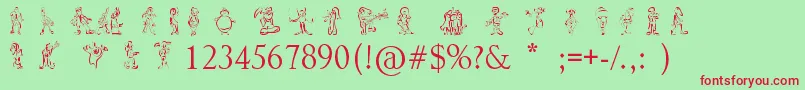 Sketchcore Font – Red Fonts on Green Background