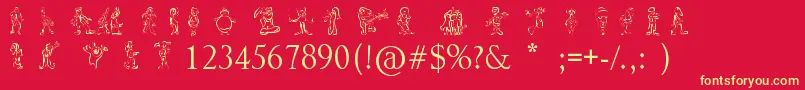 Sketchcore Font – Yellow Fonts on Red Background