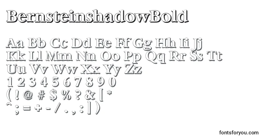 Czcionka BernsteinshadowBold – alfabet, cyfry, specjalne znaki
