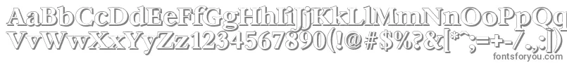 BernsteinshadowBold-fontti – harmaat kirjasimet valkoisella taustalla