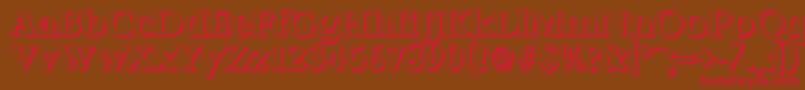 BernsteinshadowBold-Schriftart – Rote Schriften auf braunem Hintergrund