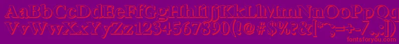 BernsteinshadowBold-Schriftart – Rote Schriften auf violettem Hintergrund