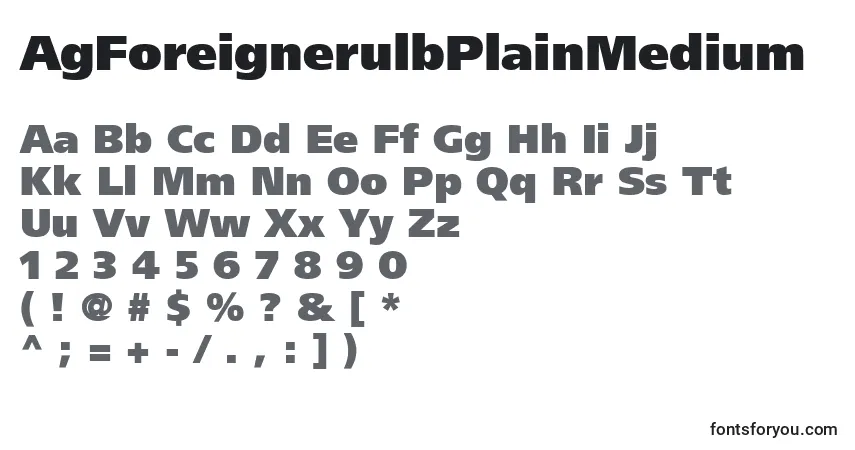 Schriftart AgForeignerulbPlainMedium – Alphabet, Zahlen, spezielle Symbole