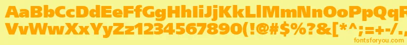 AgForeignerulbPlainMedium Font – Orange Fonts on Yellow Background