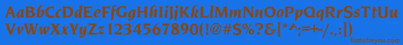 NavarroBolditalic Font – Brown Fonts on Blue Background