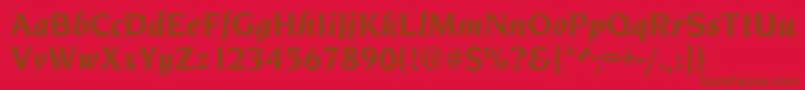 Czcionka NavarroBolditalic – brązowe czcionki na czerwonym tle