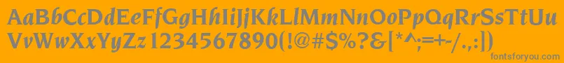 Fonte NavarroBolditalic – fontes cinzas em um fundo laranja