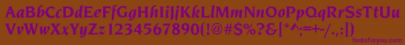 NavarroBolditalic Font – Purple Fonts on Brown Background