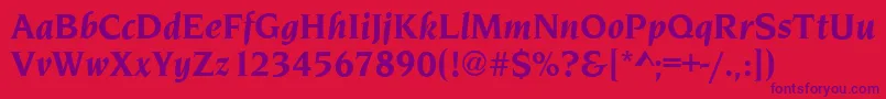 Police NavarroBolditalic – polices violettes sur fond rouge