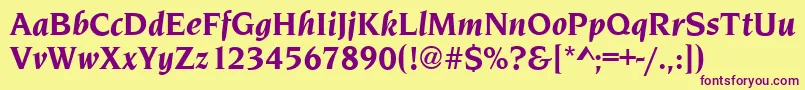 NavarroBolditalic Font – Purple Fonts on Yellow Background