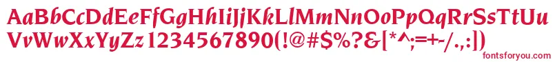 Czcionka NavarroBolditalic – czerwone czcionki na białym tle