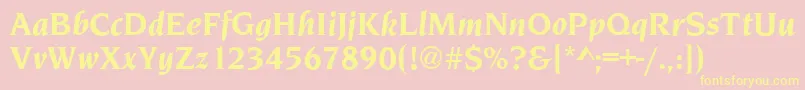 NavarroBolditalic Font – Yellow Fonts on Pink Background