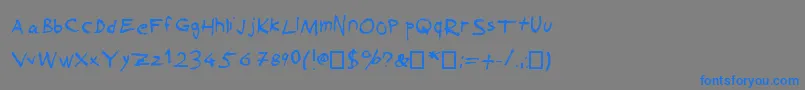 フォントSuckedDry – 灰色の背景に青い文字