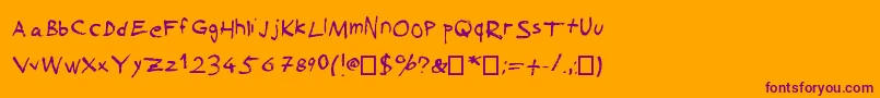 SuckedDry Font – Purple Fonts on Orange Background