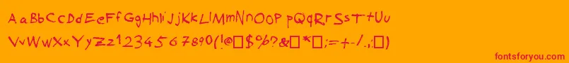 SuckedDry Font – Red Fonts on Orange Background