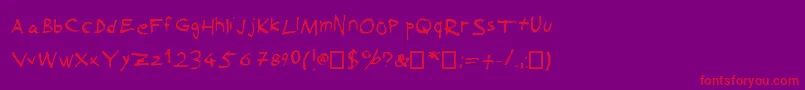 SuckedDry Font – Red Fonts on Purple Background