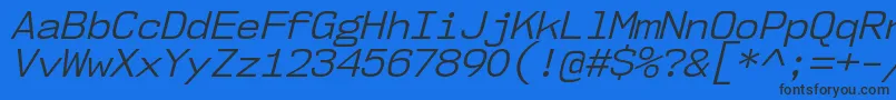 Шрифт Nk57MonospaceNoBkIt – чёрные шрифты на синем фоне
