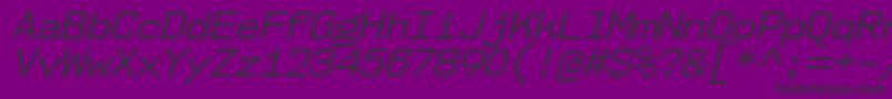 Czcionka Nk57MonospaceNoBkIt – czarne czcionki na fioletowym tle