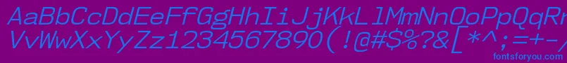 Nk57MonospaceNoBkIt Font – Blue Fonts on Purple Background