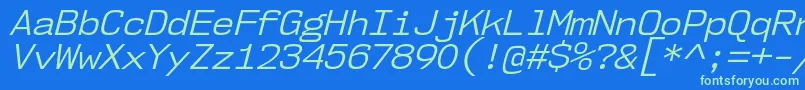 Nk57MonospaceNoBkIt Font – Green Fonts on Blue Background