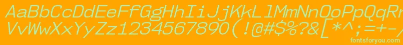 Nk57MonospaceNoBkIt-Schriftart – Grüne Schriften auf orangefarbenem Hintergrund