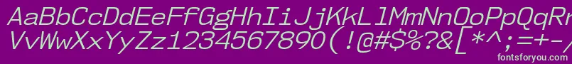 Nk57MonospaceNoBkIt Font – Green Fonts on Purple Background