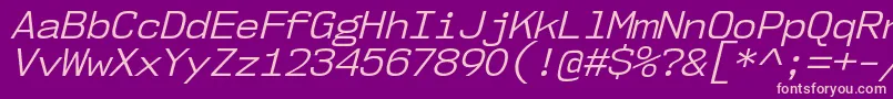 Nk57MonospaceNoBkIt Font – Pink Fonts on Purple Background