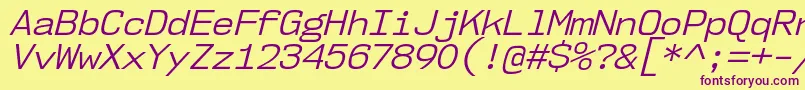 Nk57MonospaceNoBkIt Font – Purple Fonts on Yellow Background