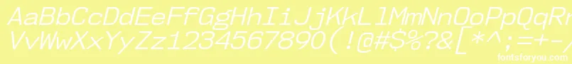 Nk57MonospaceNoBkIt Font – White Fonts on Yellow Background
