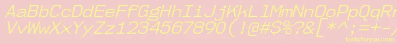 Nk57MonospaceNoBkIt-Schriftart – Gelbe Schriften auf rosa Hintergrund