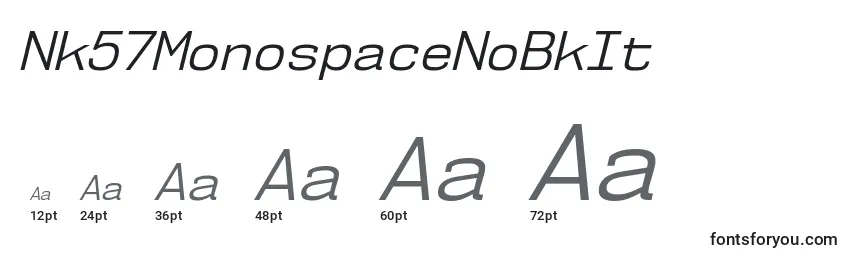 Размеры шрифта Nk57MonospaceNoBkIt