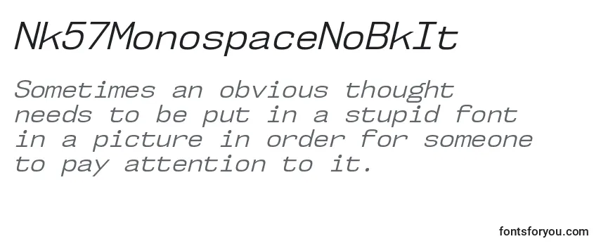 Review of the Nk57MonospaceNoBkIt Font