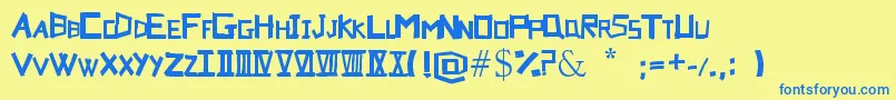 Suru Font – Blue Fonts on Yellow Background