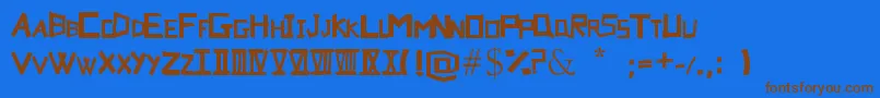 Suru Font – Brown Fonts on Blue Background