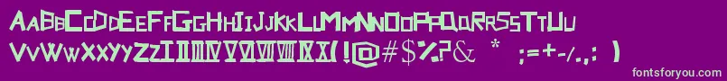 Suru Font – Green Fonts on Purple Background