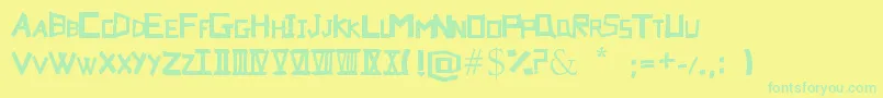 Suru Font – Green Fonts on Yellow Background