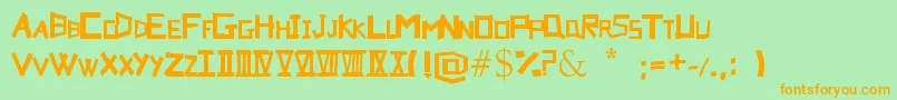 Suru Font – Orange Fonts on Green Background