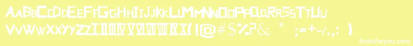 Suru Font – White Fonts on Yellow Background
