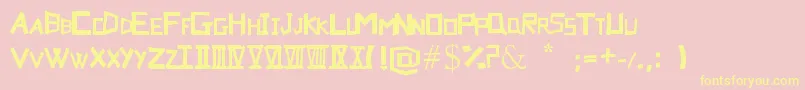 Suru Font – Yellow Fonts on Pink Background