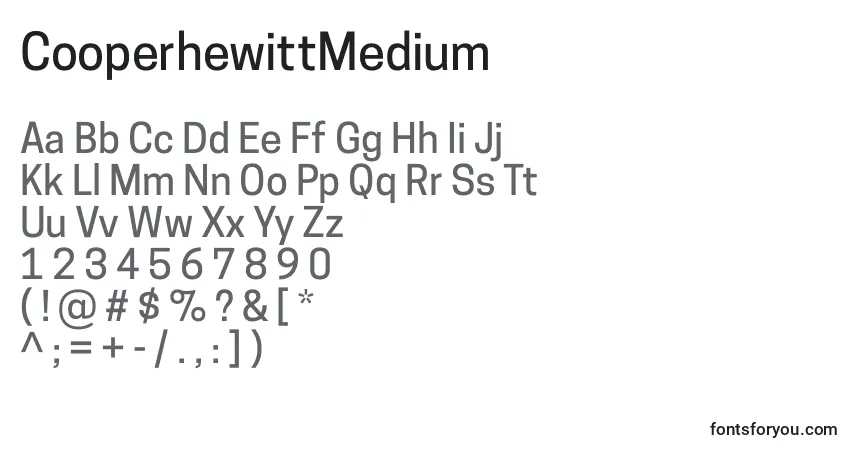 Шрифт CooperhewittMedium – алфавит, цифры, специальные символы