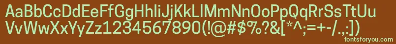 Шрифт CooperhewittMedium – зелёные шрифты на коричневом фоне