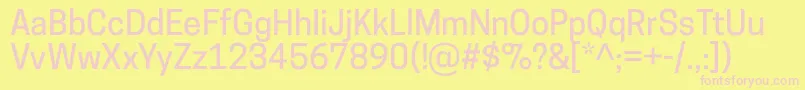 CooperhewittMedium-fontti – vaaleanpunaiset fontit keltaisella taustalla