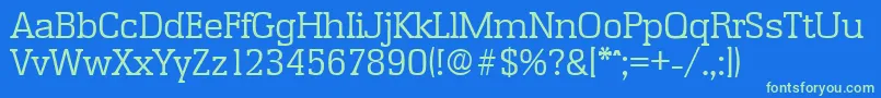 EnschedeLight Font – Green Fonts on Blue Background