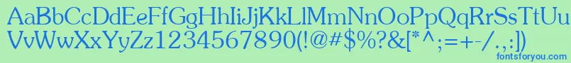 Souven-Schriftart – Blaue Schriften auf grünem Hintergrund